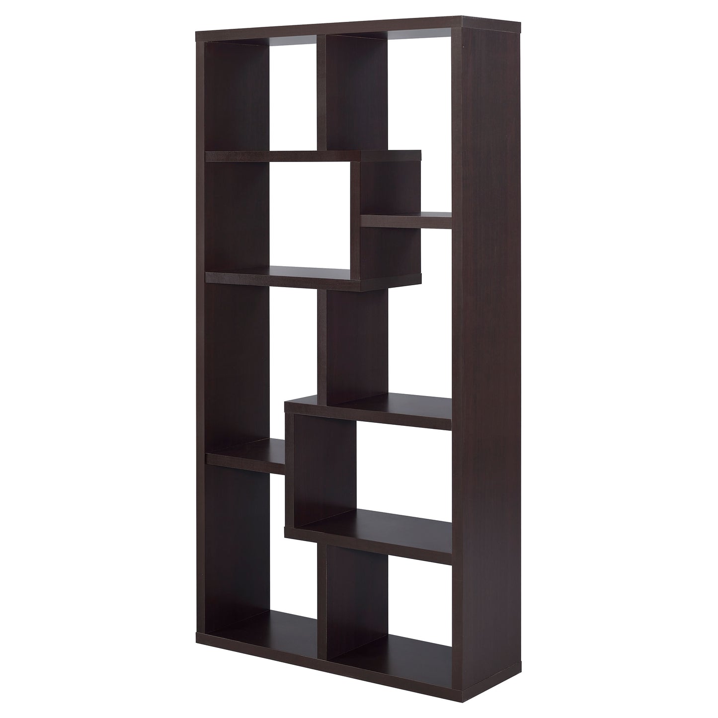 Theo 71-inch 7-shelf Bookshelf Cappuccino