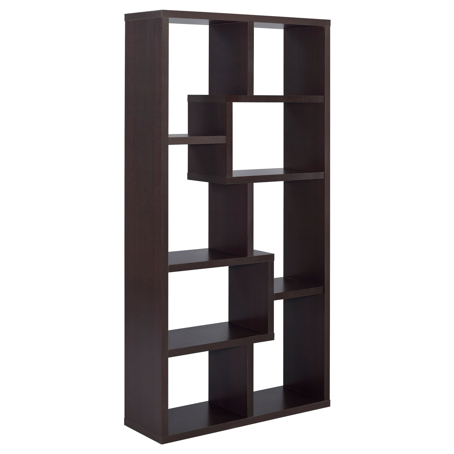 Theo 71-inch 7-shelf Bookshelf Cappuccino