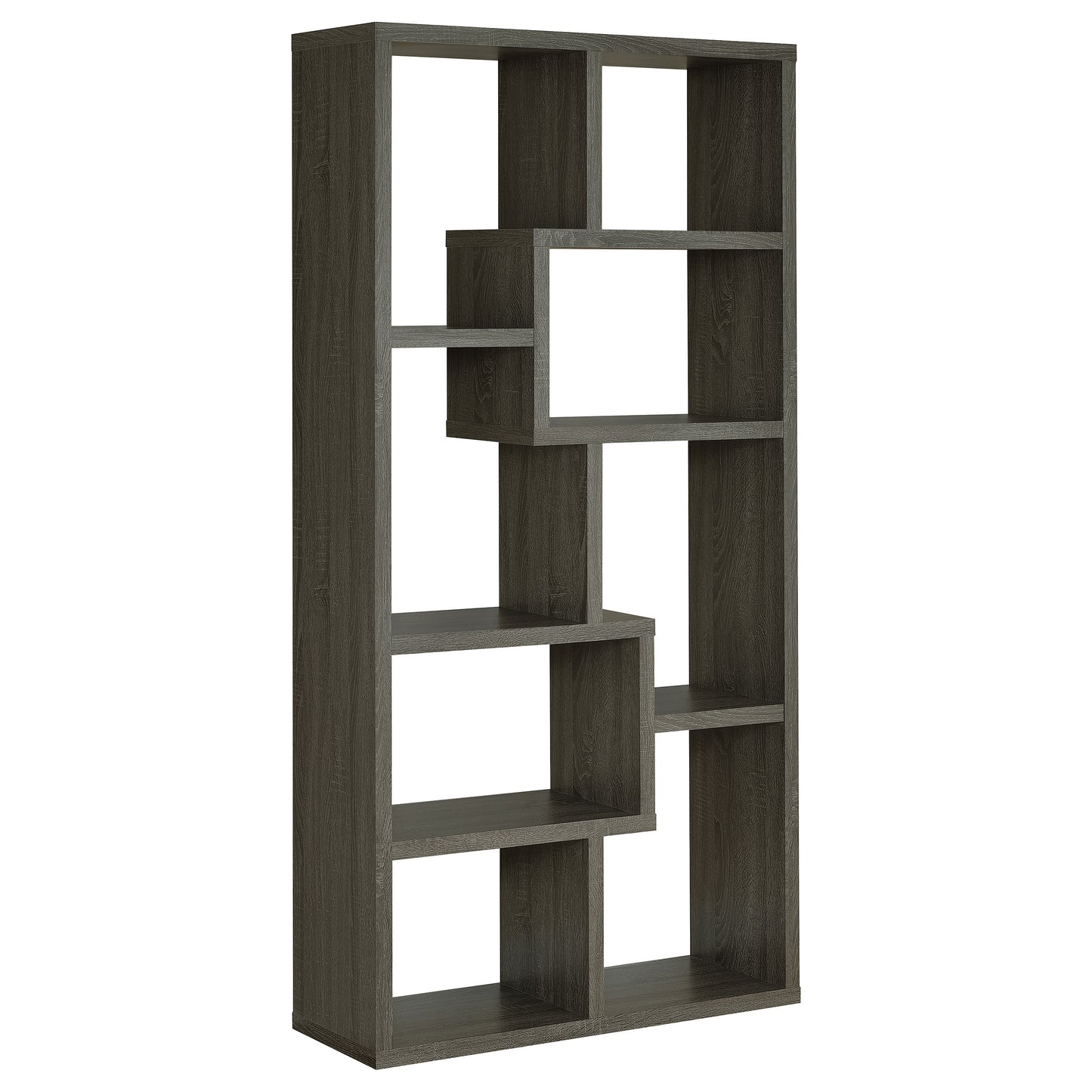 Theo 71-inch 7-shelf Bookshelf Weathered Grey