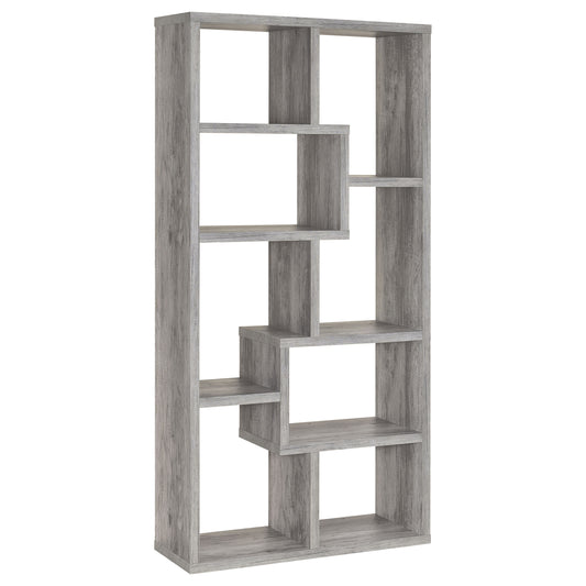 Theo 71-inch 7-shelf Bookshelf Grey Driftwood