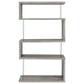 Emelle 63-inch 4-shelf Glass Panel Bookshelf Grey Driftwood