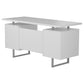 Lawtey 60-inch 2-drawer Computer Desk White High Gloss