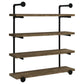 Elmcrest 39-inch 4-shelf Wall Bookshelf Rustic Oak