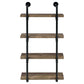 Elmcrest 24-inch Wall Shelf Black and Rustic Oak