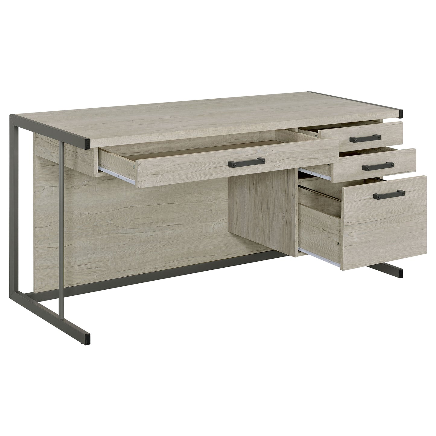 Loomis 60-inch 4-drawer Computer Desk Whitewashed Grey