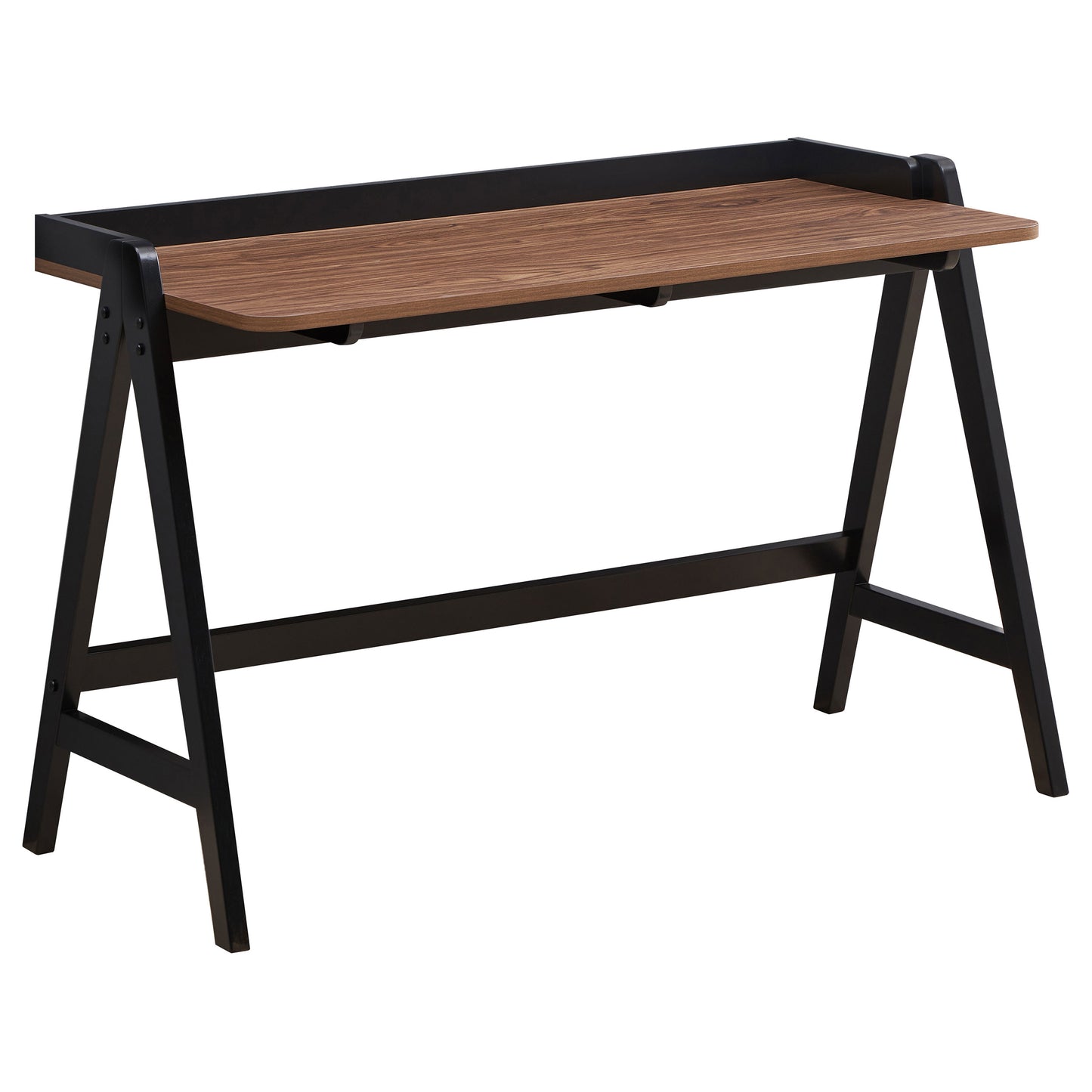 Raul 50-inch Writing Desk with USB Ports Walnut and Black