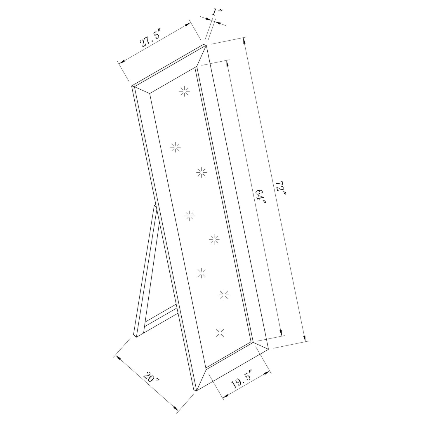 Toga 28 x 72 Inch Wood Standing Floor Mirror Cappuccino