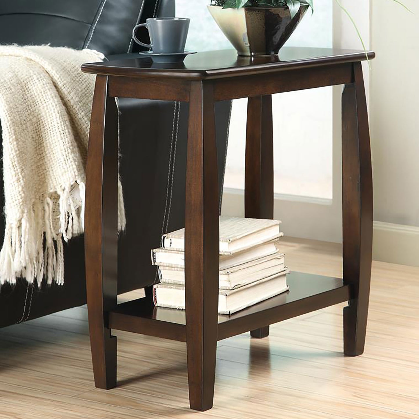 Dixon 1-shelf Rectangular Wood Side Table Cappuccino