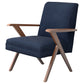 Cheryl Upholstered Wood Arm Accent Chair Dark Blue