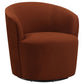 Joyce Upholstered Barrel Back Swivel Chair Burnt Orange