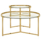 Delia 2-Piece Round Glass Top Nesting Coffee Table Gold