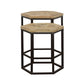 Adger 2-piece Hexagonal Nesting Tables Natural and Black