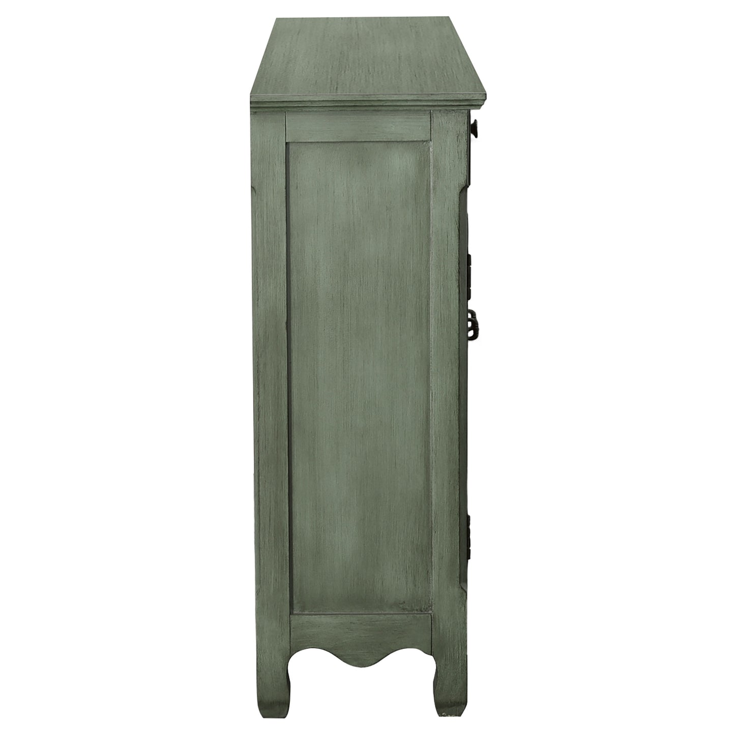 Madeline 3-drawer Scrollwork Accent Cabinet Antique Green