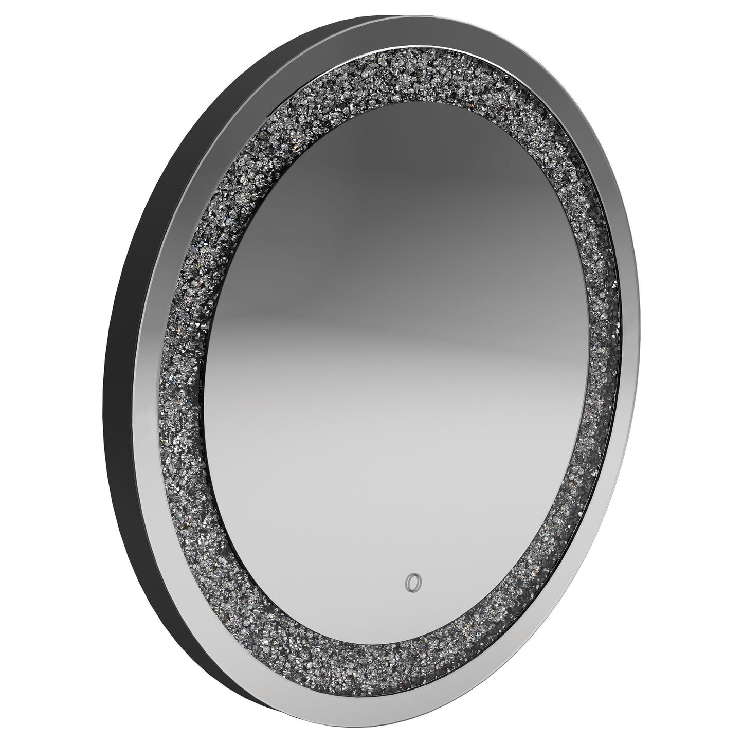 Landar 32 x 32 Inch Round LED Light Wall Mirror Silver